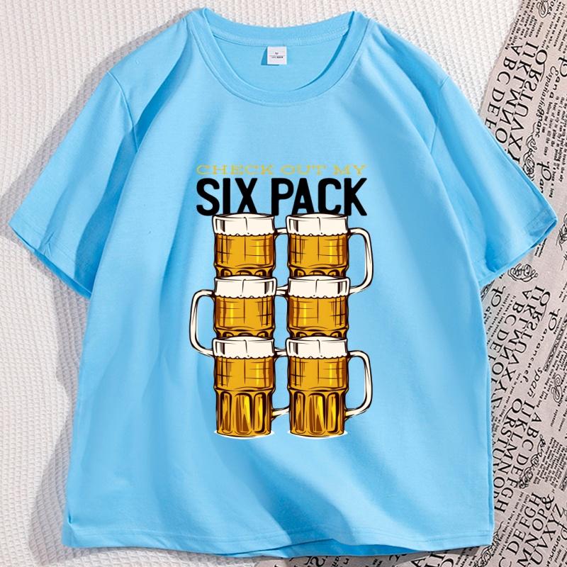 Check Out My Six Pack Tshirt Funny Beer Drinking Tshirt Casual O Neck Cotton Short Sleeve T Shirt Streetwear Mens Clothing