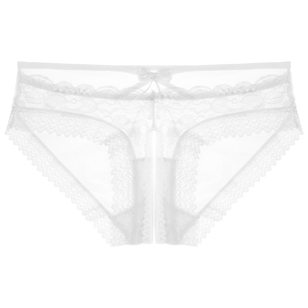 Men Sexy Lace Lingerie Knicker Briefs Sissy Underwear Bowknot Crotchless Panties Underpants Nightwear