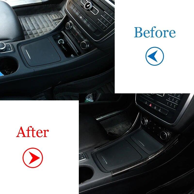 For Mercedes Benz A/GLA/CLA Class W176 A180 2012-2018 Carbon Fiber Chrome Center Console Decoration Strips Trim Car Accessories