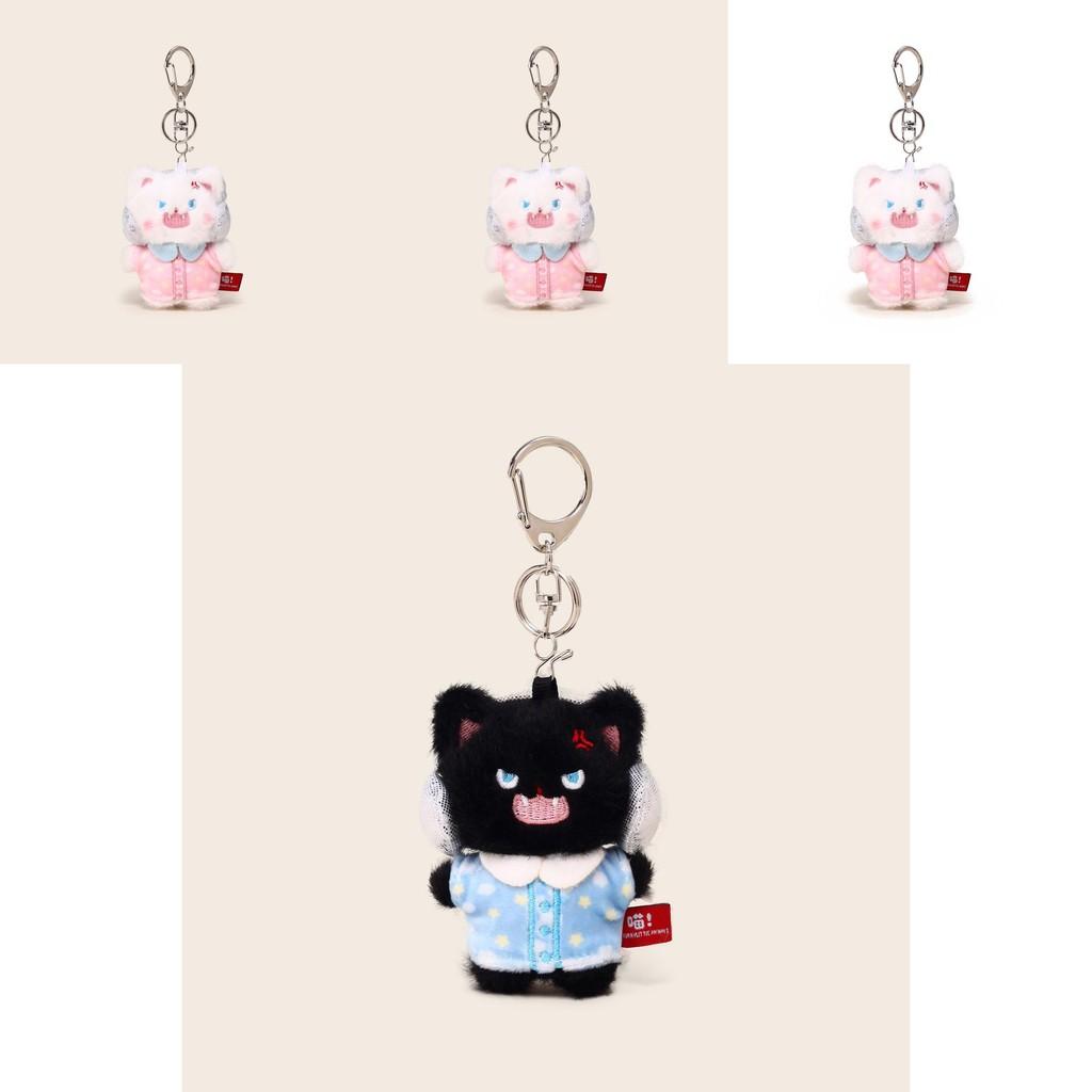 Cute Pajamas Cat Plush Keychain With Fluffy Pet Sleepwear For Collectors And Gifts