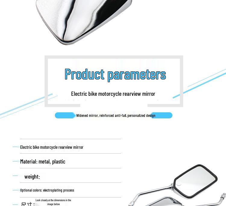 Da Gui Wang 10MM Convex Rearview Mirror for Motorcycle and Domestic Prince CG Electric Vehicle