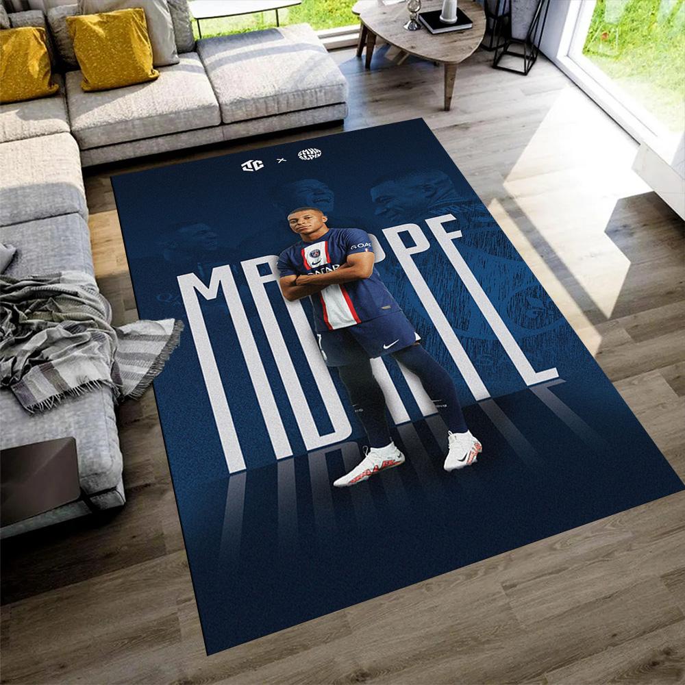 Star Player Kylian Mbappé Area Rug Suitable for Balcony Study room Outdoor Foyer Antislip Carpet Anime Office Decor Spiritual Gift