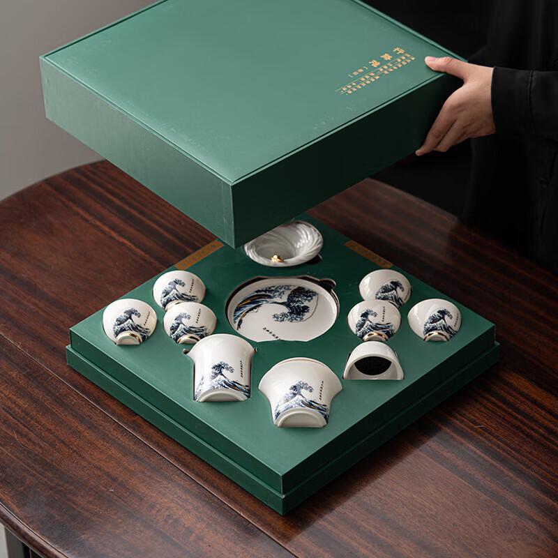 Zhi Zhe Jue Qi 'Breaking Waves' Chinese Ceramic Tea Set