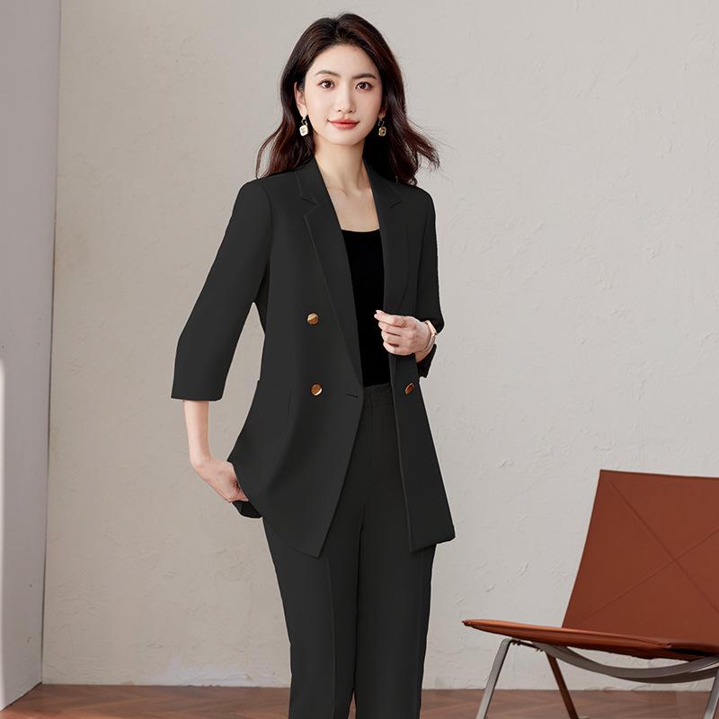 

Women s Plus Size High-End Suit – 2025 Spring/Summer Seven-Sleeve Jacket L