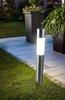 GW Solar [Stylish and Modern Light  Solar Light  7cm Diameter, 50cm Tall Aluminum Pole] [Pole Color: Silver] WhiteWarm White Switch, IPX4, No Wiring