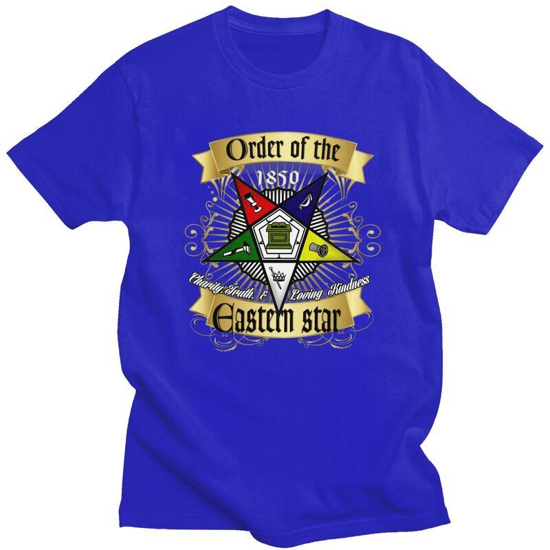 Custom Trendy OES Emblem Order Of The Eastern Star T Shirt Men Short Sleeves 100 Cotton Tshirt Tee Tops Streetwear Tshirt