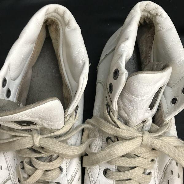 DIESEL Genuine Cow Leather High Cut Sneakers Short Boots White Size 25.5(USED)