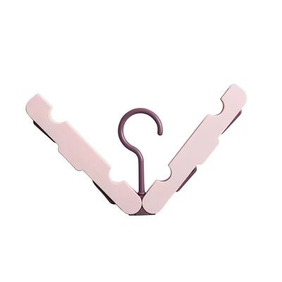 Kleiderbügelständer, rutschfest, multifunktional, faltbar, Reise-Kleiderbügel mit Clips für Zuhause, Wohnheim, Rosa