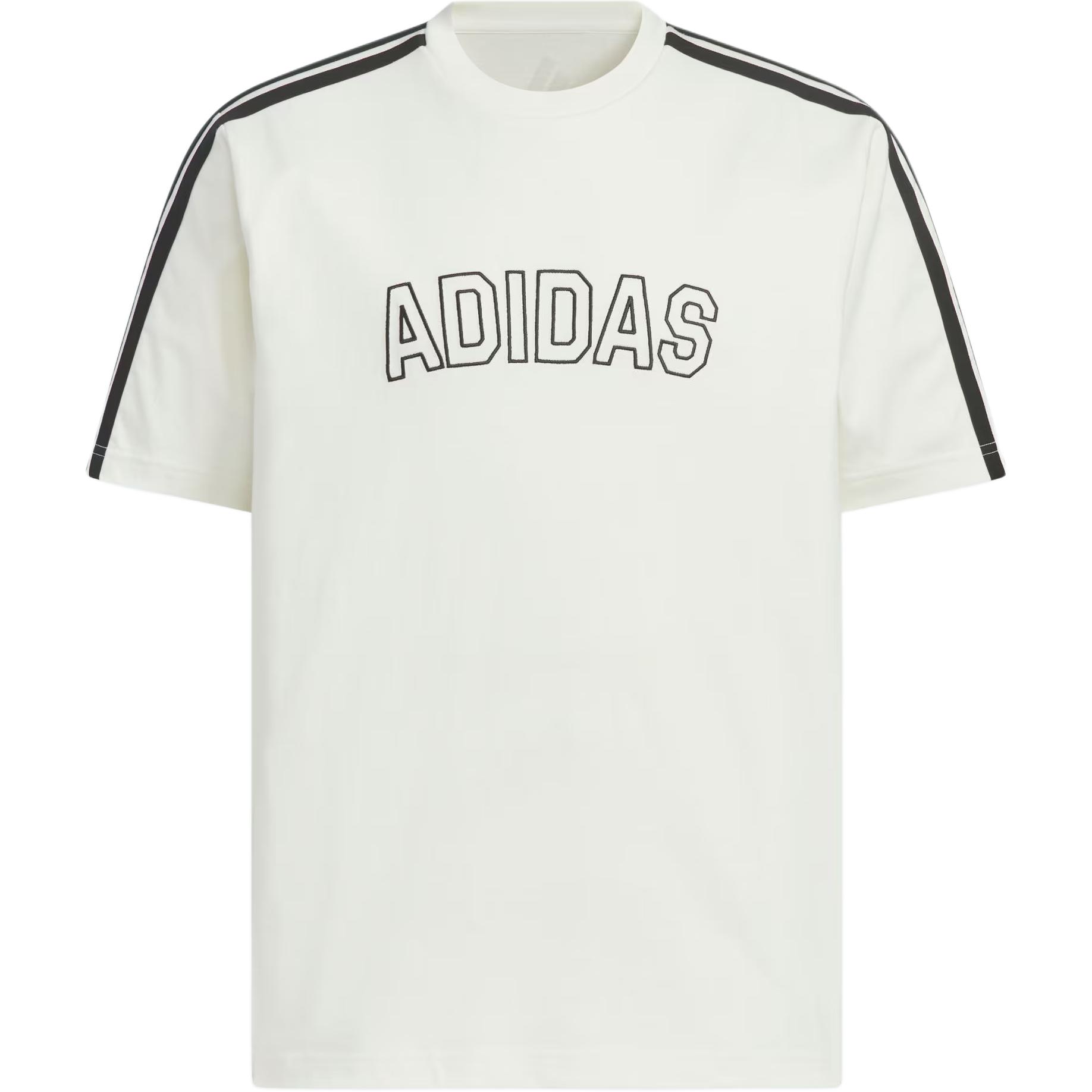 

Adidas SS25 Современная футболка с полосками и логотипом, спортивная, повседневная, с коротким рукавом, мужская, KC2837 S