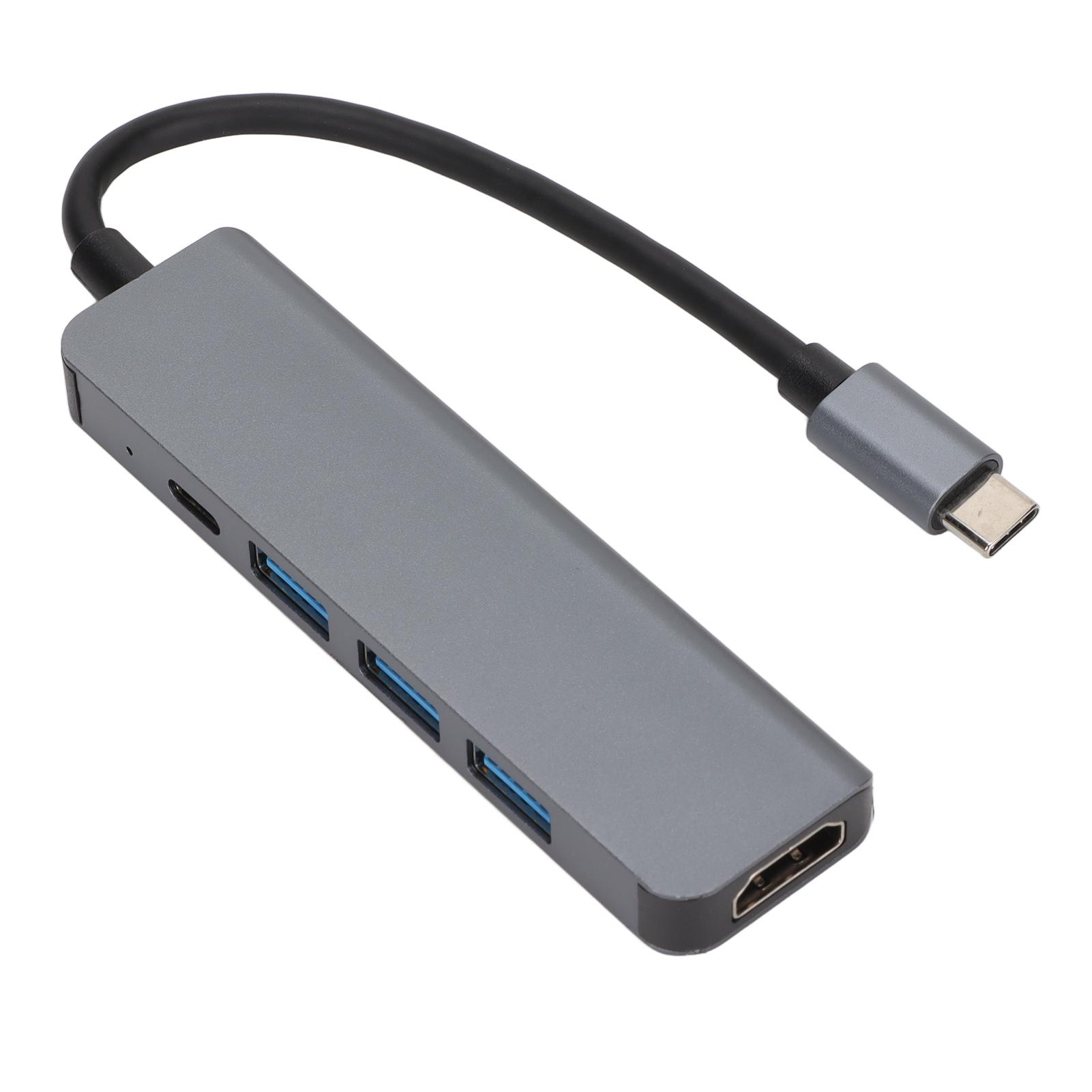 

5 в 1 USB C Hub сверхвысокое разрешение 5 Гбит/с скорость передачи данных PD зарядка USB C в Ethernet Hub