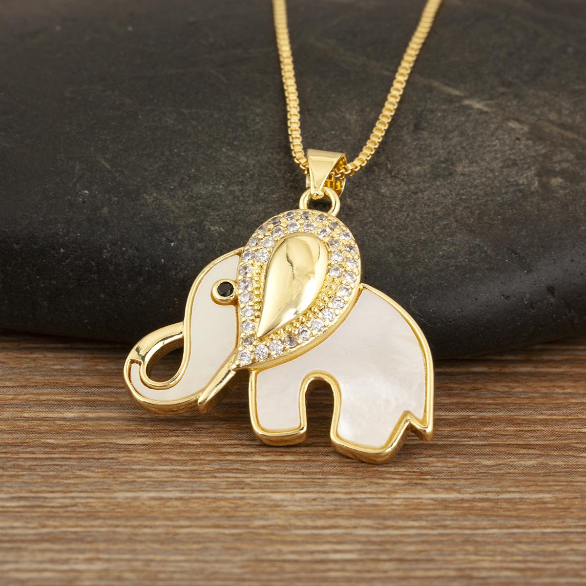 

Nidin Fashion Cute Elephant Charms Pendant Necklace For Female Male 3 Colors Choice Daily Party DIY Fine Jewelry Accessories белый