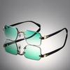 Gradient Frameless Reading Glasses & UV Protection Retro Square Sunglasses - Style 803