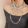 Cross Multi-layered Pearl Necklace Korean Style Women's Clavicle Chain  Jewelry Gift