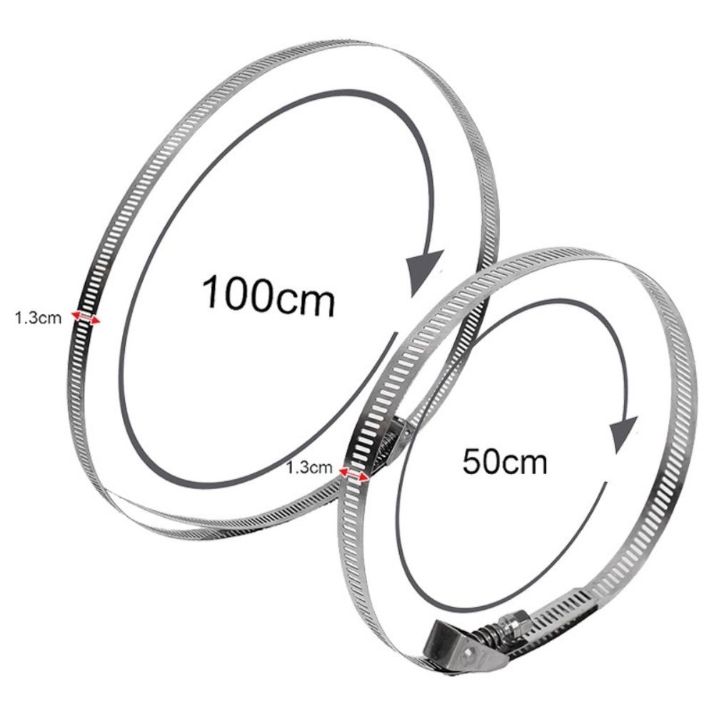 0.5/1m Stainless Steel Hose Clamp Strap Flexible Fuel Tube Pipe Clips  for Pipeline Fixation