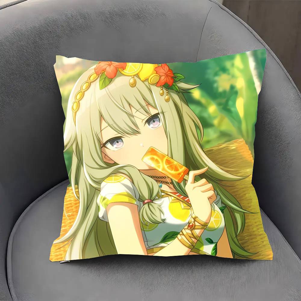 Anime Kusanagi Nene P-Project Kuddfodral Mode Fyrkantigt Kuddfodral Sovrum Soffrum Ins Dekoration Fritid