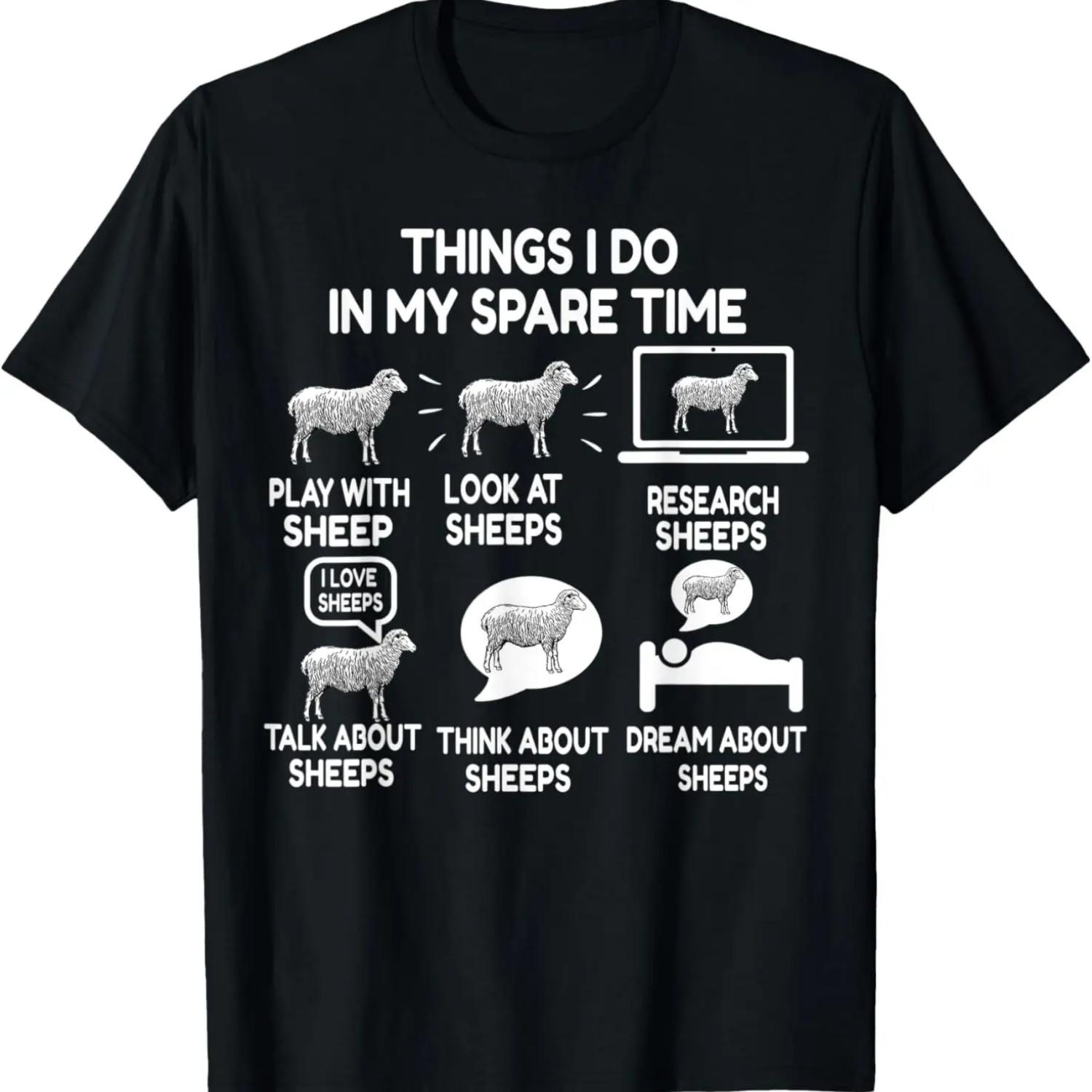 

Things I Do In My Spare Time Play With Sheep Funny Gift T-Shirt S чёрный