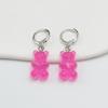 11 Candy Colors Resin Bear Drop Earrings for Women Korean Simple Creative Transparent Brincos Jewelry Birthday Gift