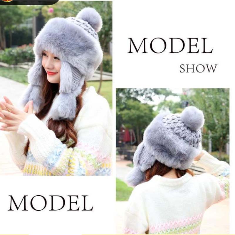 Lei Feng Hat Ladies Winter Wool Imitation Fox Fur Northeast Hat Plus Velvet Thick Earmuffs Korean Windproof Hat