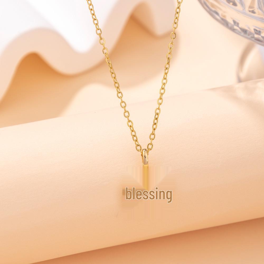 Elegant Women's Fu Character Pendant Necklace - Light Luxury Clavicle Sweater Chain with Unique Design