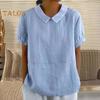 Cămașă casual pentru femei, cu rever, cu mânecă scurtă, pulover, de culoare uni, de culoare uni, de cămașă cu o formă lejeră Topuri Streetwear
