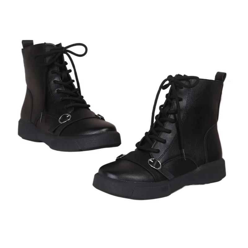 Fashion Plus Size Ankle Boots Ladies Shoes 2024 Winter Modern Women's Boots Casual Women Buckle Round Toe Low Heel Side Zip Shoes Women
