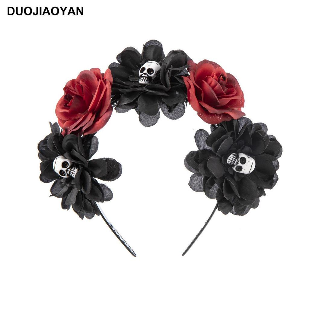 Halloween Flower Headband with Spider for Cosplay or Makeup Party