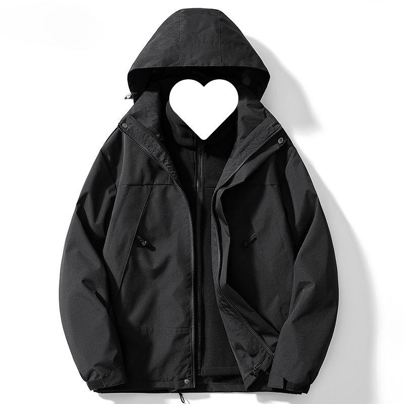 New Style Three-in-one Jacket for Men and Women, Detachable Autumn and Winter Outdoor Mountaineering Clothing, Windproof Jacket