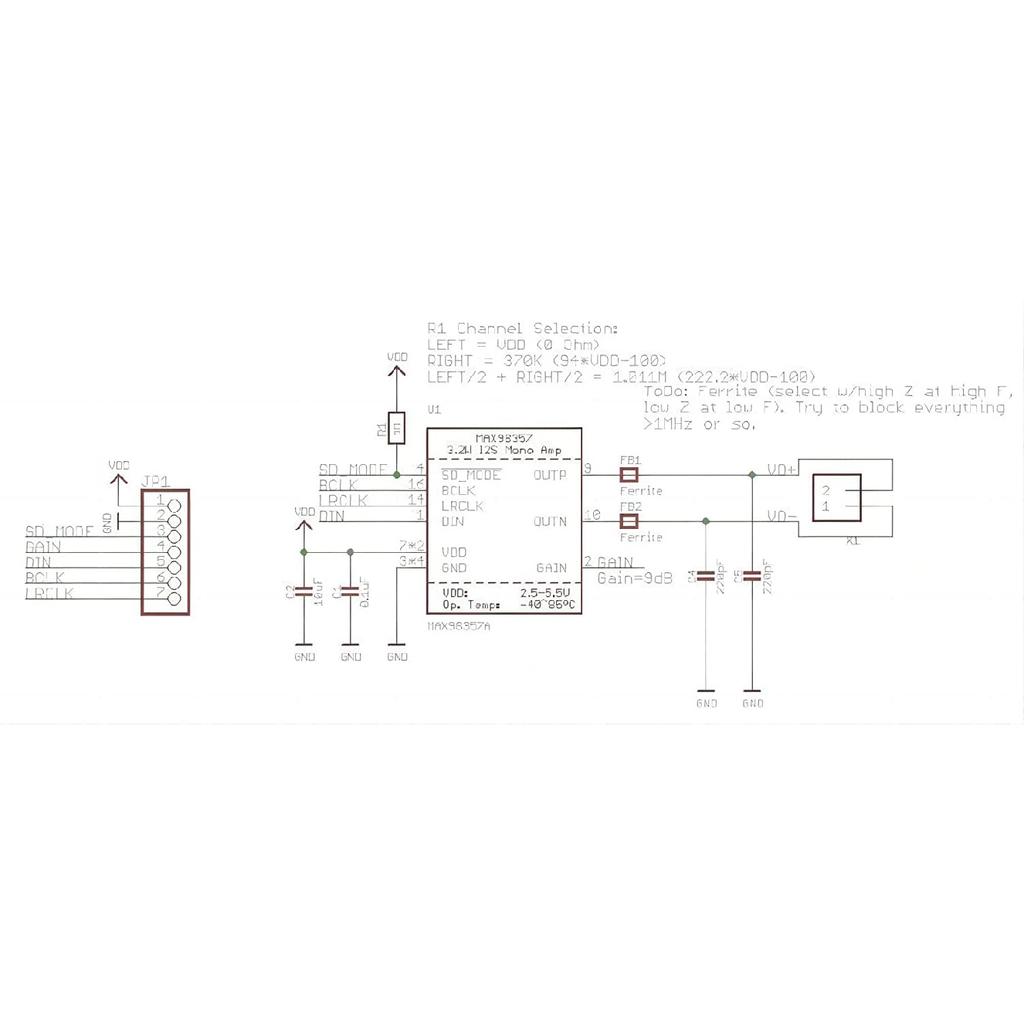 WWZMDiB MAX98357 I2S Amplifier Module Audio Unfiltered Class D Amplifier Compatible with for Arduino Raspberry Pi ESP32 STM