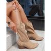 Winter New Arrivals: Mid-Heel 40-43 Suede Low-Cut Women's Boots