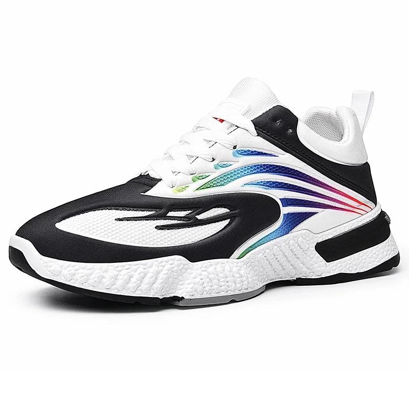 

Новинка 2024 года, роскошная модная красочная повседневная обувь, мужская дышащая универсальная спортивная обувь, молодежные трендовые кроссовки для бега на открытом воздухе 44 черный белый