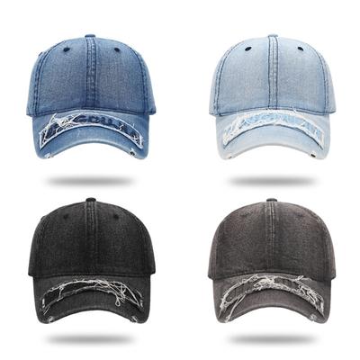 Neue Hochwertige Unisex Gewaschene Denim Baseballkappe Herren Damen Verstellbar Lässig Outdoor Streetwear Stickerei Papa Snapback Hüte