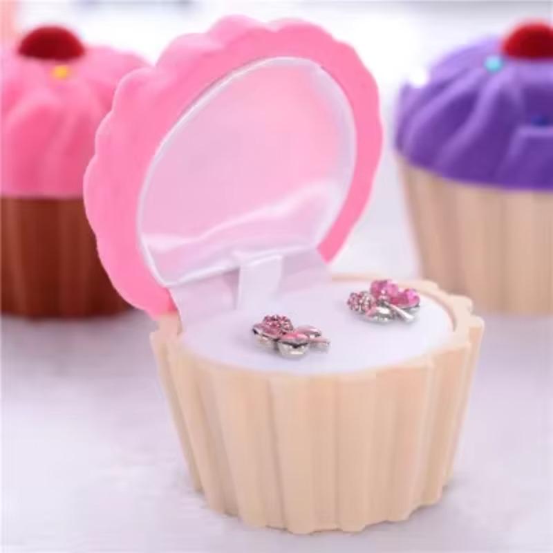 Velvet Cake Jewelry Box Jewelry Packaging Boxs Ring Necklace Earring Boxs Jewelrys Box for Valentines Gift Party Accessory