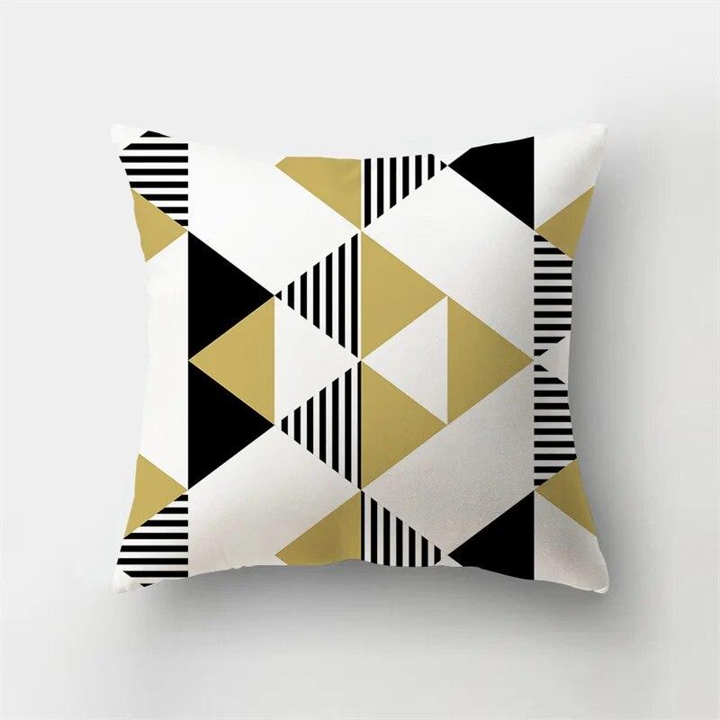 45x45cm Geometric Square Pillowcase Tropical Plant Leaves Short Plush Cushion Cover Sofa Office Seat   Home Decor