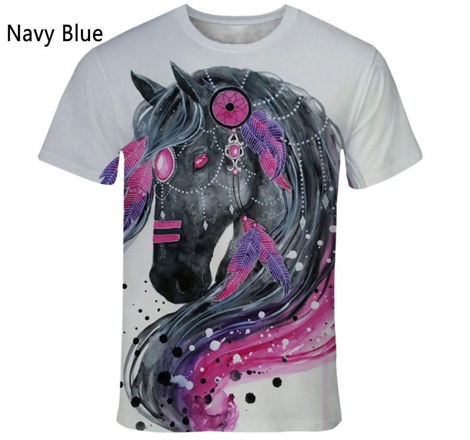 Neues Mode Tier Pferd 3D Gedrucktes T-Shirt Herren und Damen Sommer Lässig Kurzärmelig Harajuku Street Shirt Tops