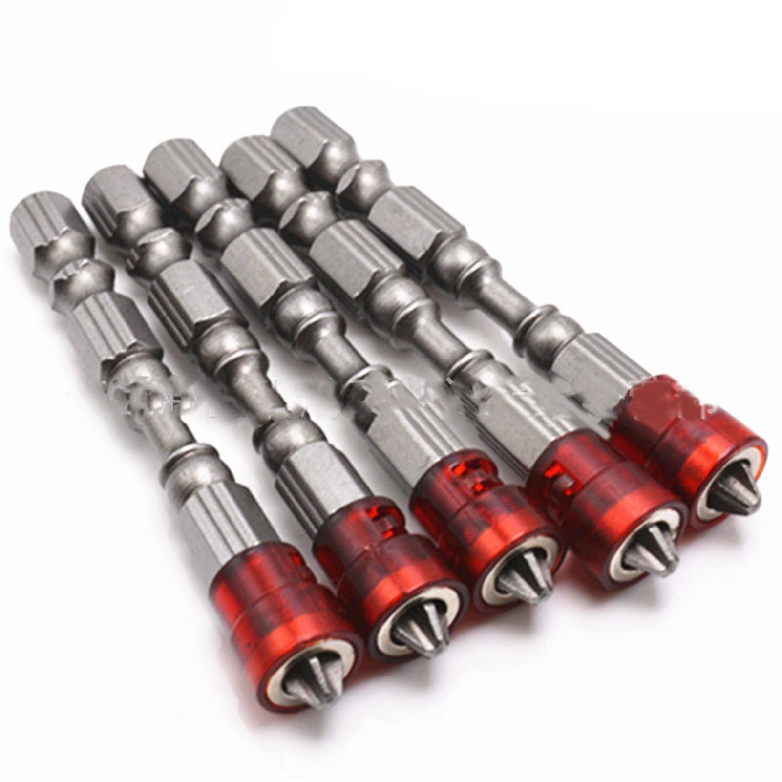 

10 шт. Насадки для отвертки длиной 65 мм Сильный магнетизм Нескользящая крестовая насадка для отвертки Красный