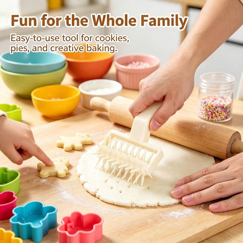 Needle Wheels Pizza Dough Docker Spiked Rolling Head Pastry Roller Dough Perforator  Pizza Crust
