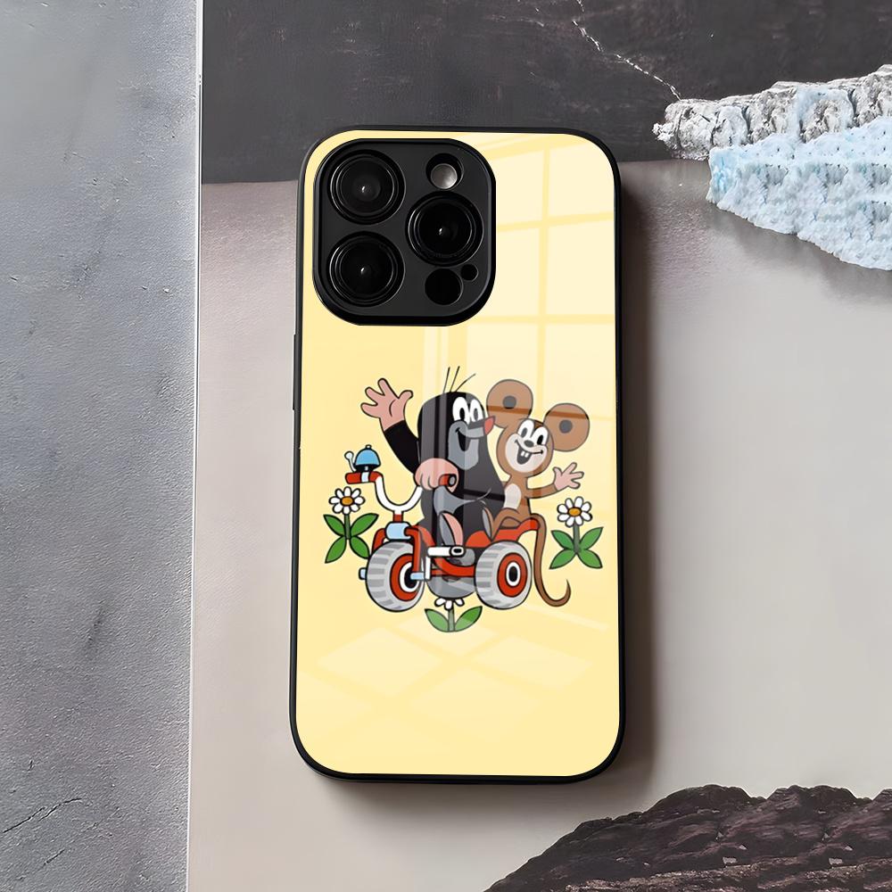 Klassieke Krtek A Kalhotky Telefoonhoesje Voor IPhone 17 Air 16 E Pro Max 15 14 13 Mini 12 Pro 11 Max Plus Zwarte Glazen Cover