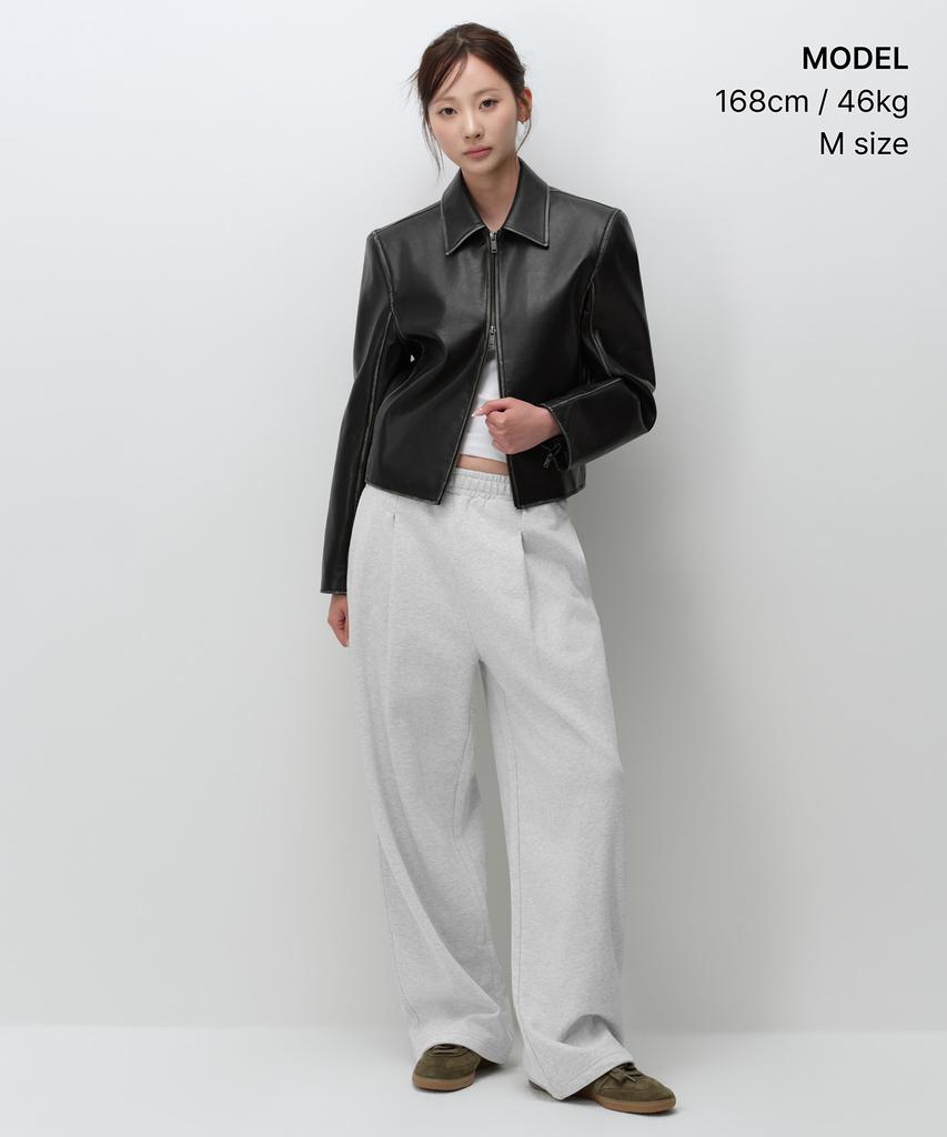 MUSINSA STANDARD WOMAN Women'S Deep Tuck Variable Wide Lounge Sweatpants [Melange Light Grey]
