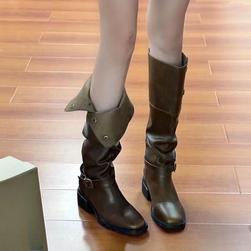 Niche Shoes, High Boots for Women, Thick-heeled, Retro, Knee-length Long Boots for Women
