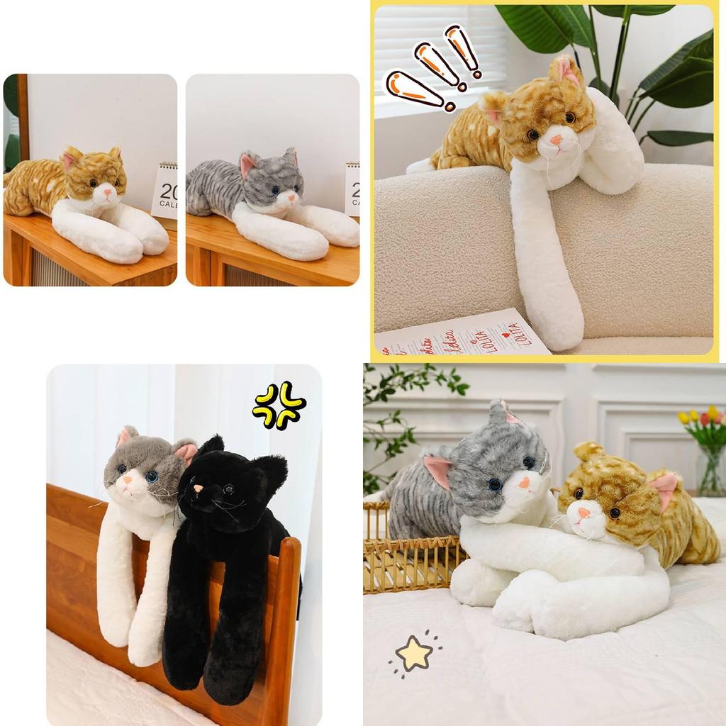 Adorable Cuddly Cat Plush Toy Cute Orange Tabby Stuffed Animal For Kids And Home