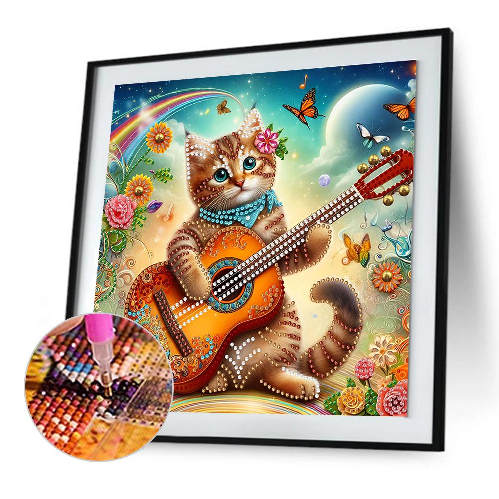 

A# 5D DIY Partial Special Shaped Drill Diamond Painting Kit Cat Decoration 30x30