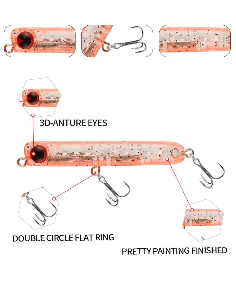 4.8g 60mm Fishing Lures Pencil Mini Pesca for Pike Trout Jerkbait Wobblers Japan Fishing Tackle Japanese Sinking Artificial Bait YSL