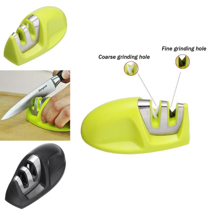Grinder Knife Scissors Stone Steel Mini 2 Stage Double Groove Rod Sharpener Grindstone