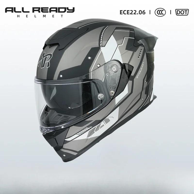 AR Motorcycle Helmet Men Double Lens Full Face Capacete DOT ECE Certification Professional Track Racing Casco For Duakdi For BMW