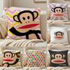 Cute P-Paul F-Frank Cushion Cover Silky Short Plush Sofa Pillow Cover Hidden Zipper Soft Dustproof Case for Home Decor