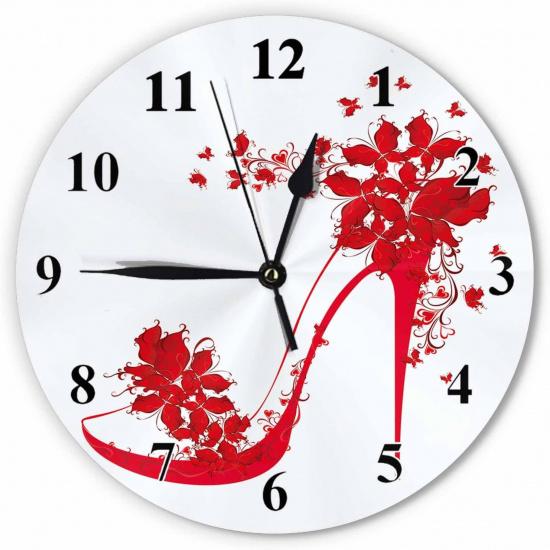 Record Vintage Wall Clock Round 10 Inch Battery Operated Black Album Disc with Blank Red Label Music Retro Quartz Silent Wooden Clocks Art Decorative