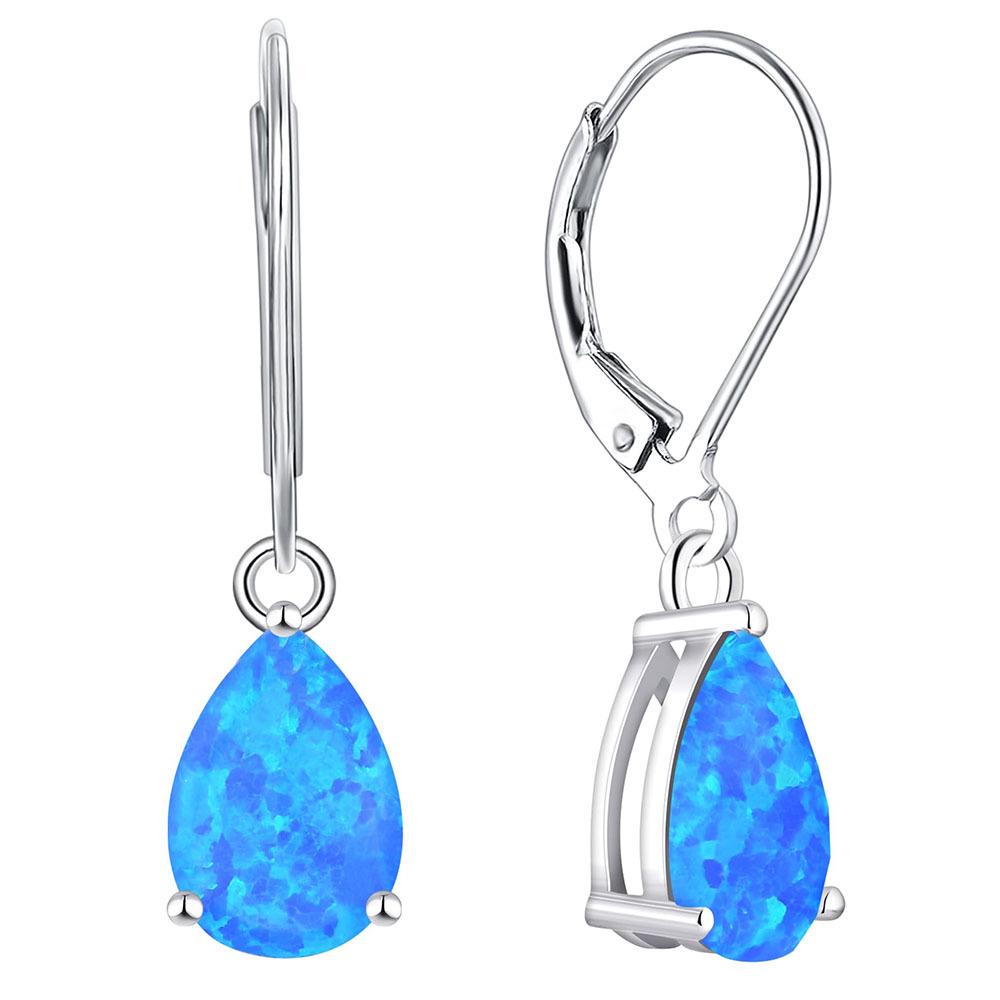 Copper Inlaid Zircon Teardrop Earrings, 925 Sterling Silver, European American Fashion, Women's Gift