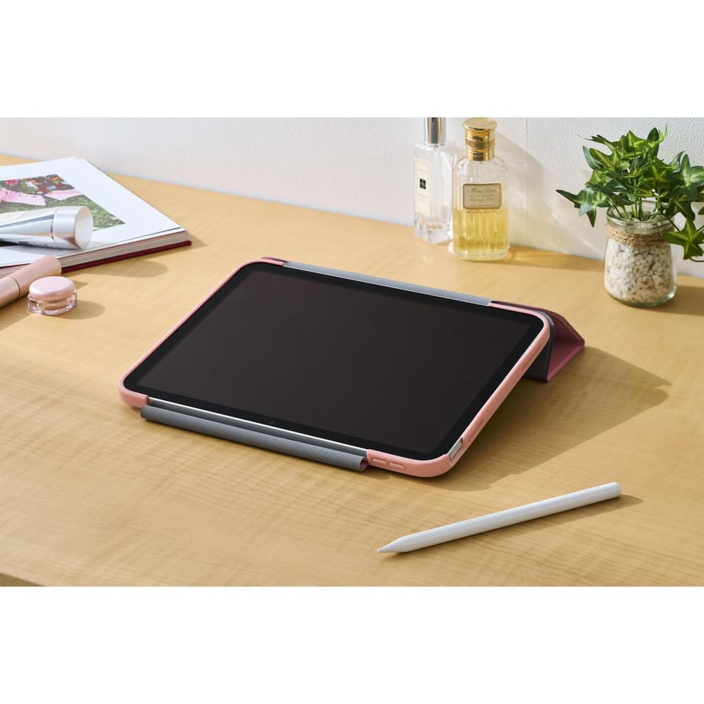 Elecom Hülle für iPad 11. Generation A16 und 10. Generation Auto Soft Klar Hellrosa Rahmen 11-Zoll (2025) 10,9 Zoll (2022), 2-Winkel-Ständer,