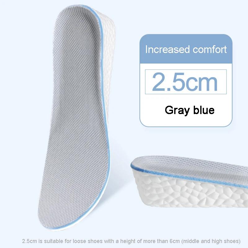 Boost Shock Absorption Sports Shoes Insole for Feet Height Increase Insoles Men Women 1.5cm/2.5cm/3.5cm Growing Shoe Pads 1Pair