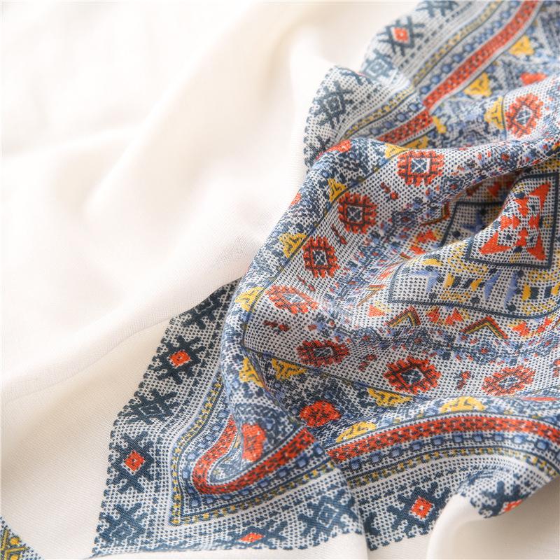 Autumn Fashion Aztec Ethnic Geometric Tassel Viscose Shawl Scarf High Quality Wrap Pashmina Stole Bufandas Muslim Hijab Cap